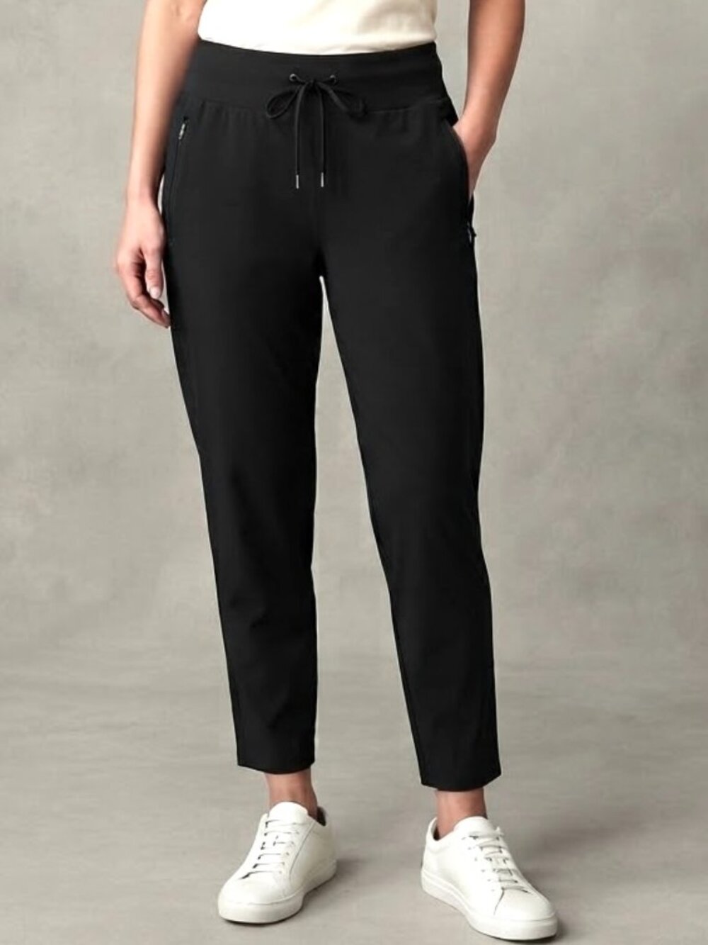 Maurices Black Traveler Pull-On Pants 7/8 Ankle Joggers Athleisure Pockets NWOT